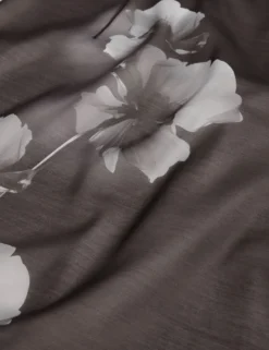 Ärmelloses Midikleid aus Organza mit Blumenmuster