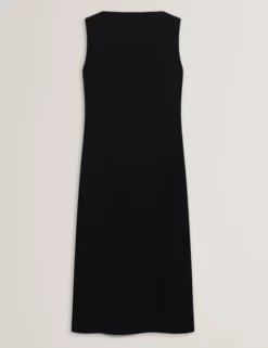 Ärmelloses Midikleid mit Faltendetails