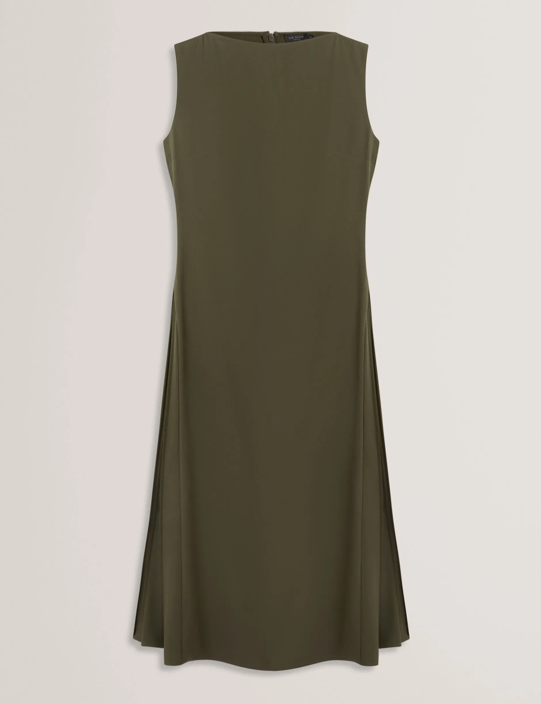 Ärmelloses Midikleid mit Faltendetails
