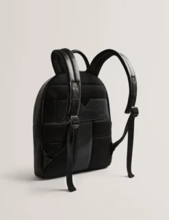 Rucksack aus Kunstleder mit Karomuster