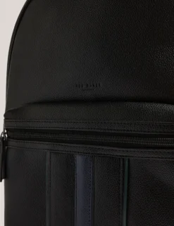 Rucksack aus Kunstleder mit Streifenmuster