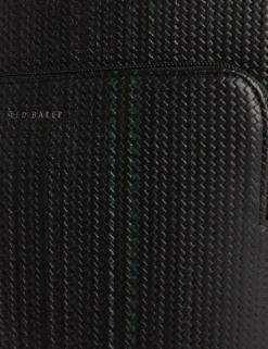 Rucksack aus PU mit gestreifter Webstruktur