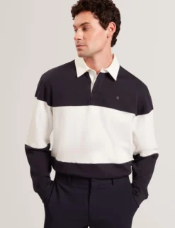 Rugby-Shirt aus Jersey-Baumwolle mit Blockstreifen
