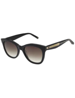 Runde Sonnenbrille mit klobigem Rahmen