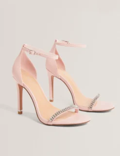 Sandalen mit Strassriemen und Stilettoabsatz