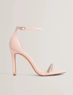 Sandalen mit Strassriemen und Stilettoabsatz