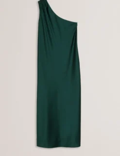 Satin-Midikleid mit One-Shoulder-Schulter