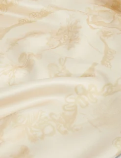 Satin-Midikleid mit Spitzenprint, Wasserfallausschnitt und Spitzenbedruckung