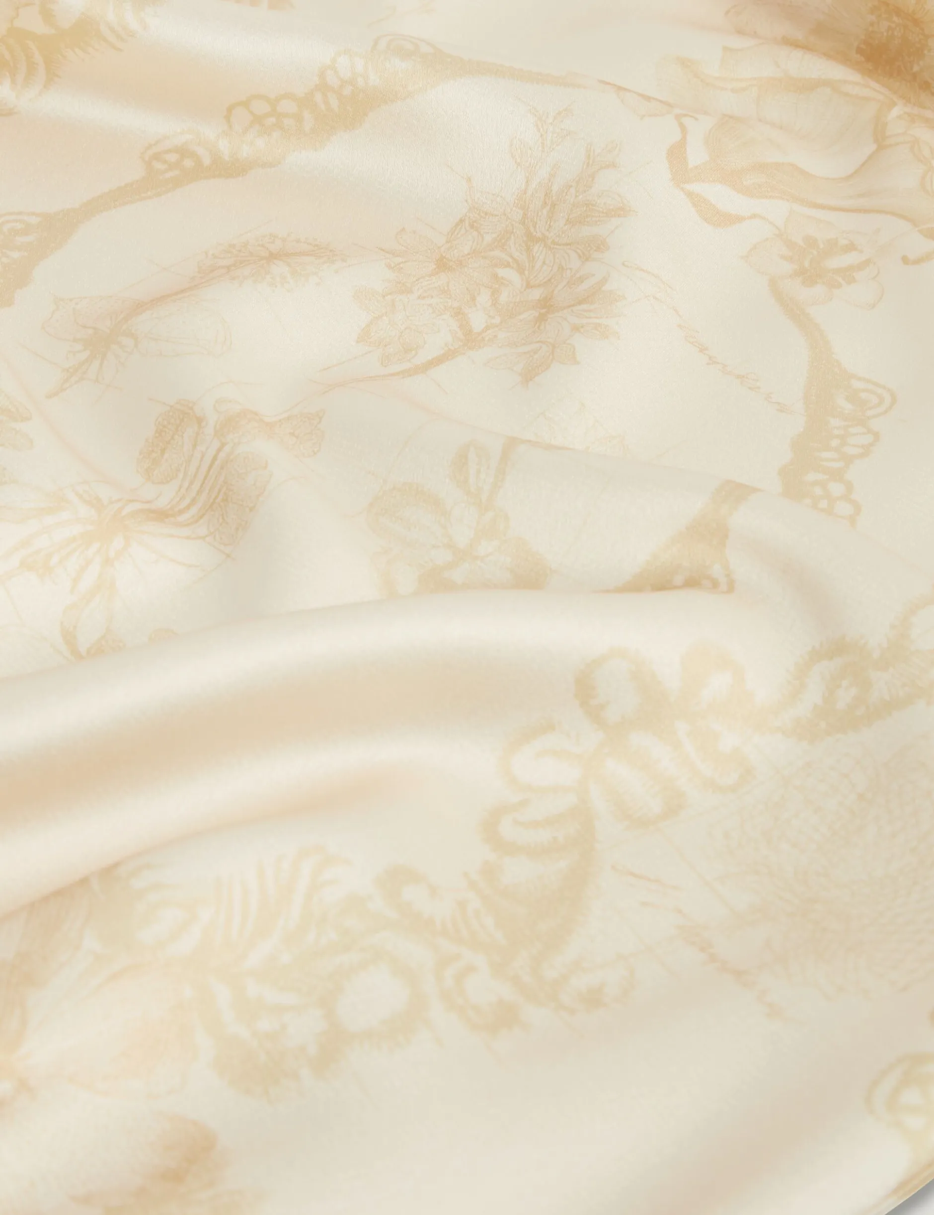 Satin-Midikleid mit Spitzenprint, Wasserfallausschnitt und Spitzenbedruckung