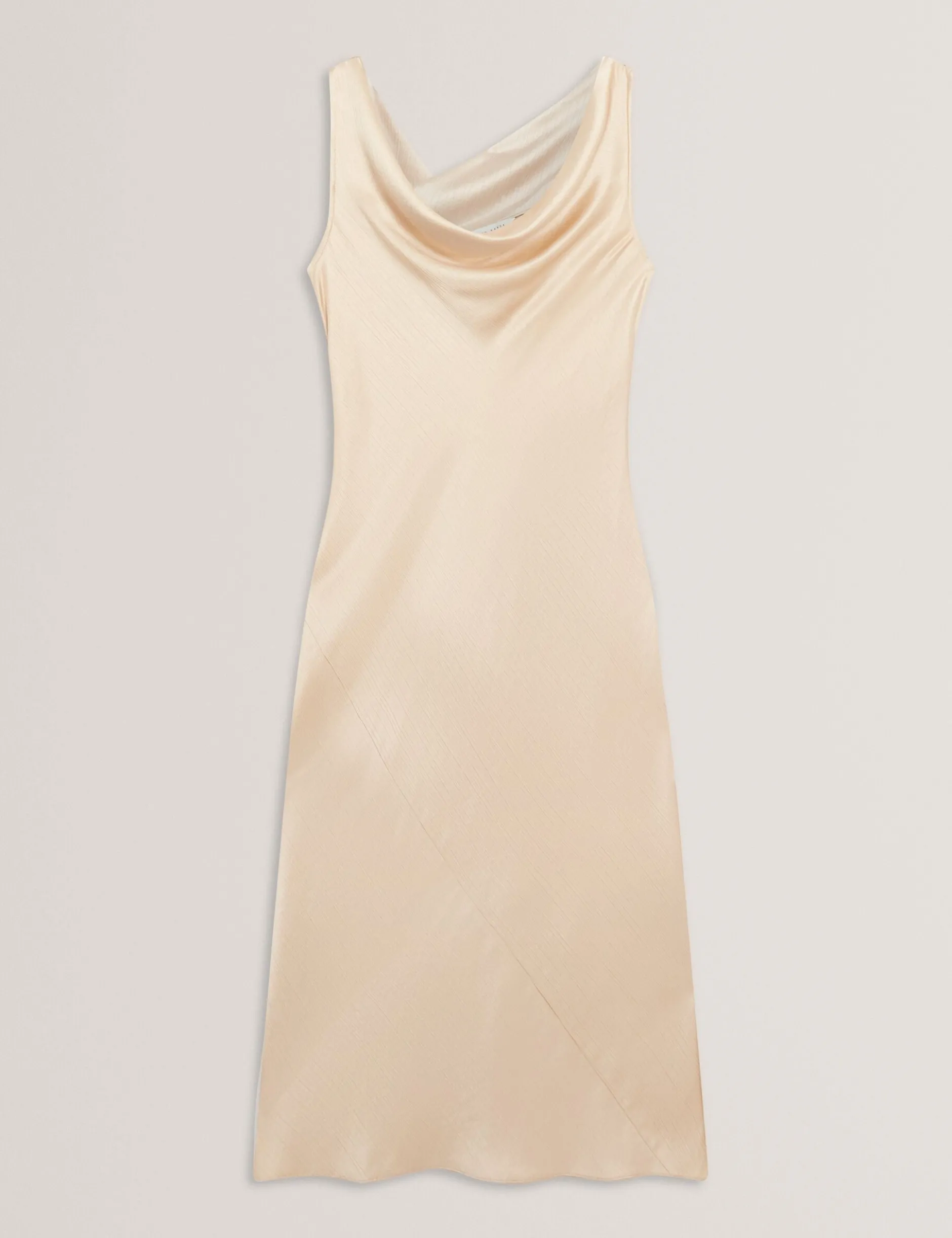 Satin Midi-Kleid mit Wasserfallausschnitt