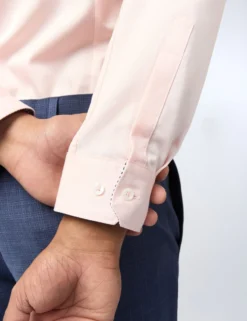 Satin-Stretch-Baumwollhemd, schmal geschnitten