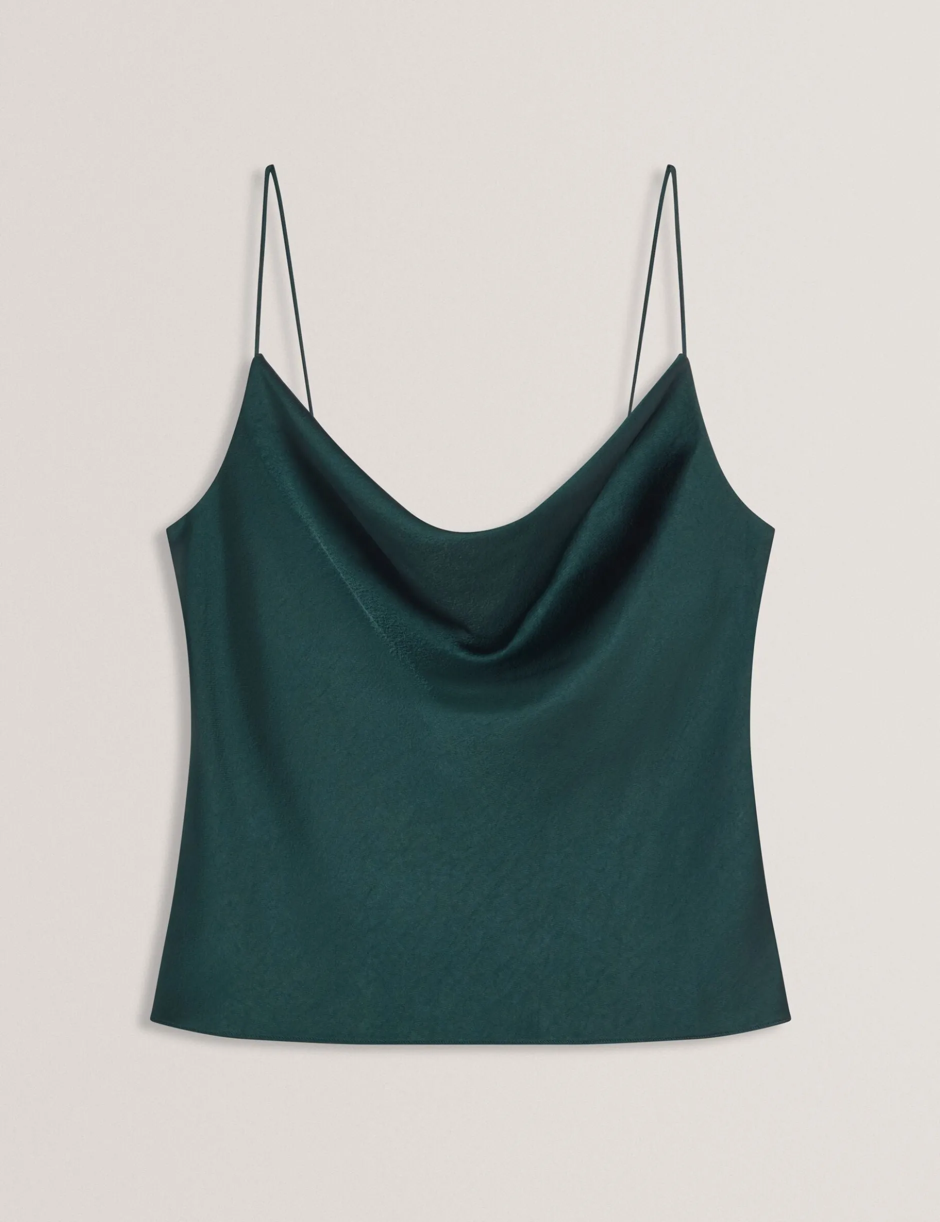 Satin-Top mit Wasserfallausschnitt und Trägern