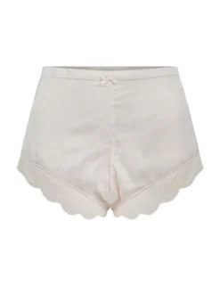 Schlafshorts mit strukturiertem Satin-Spitzenbesatz