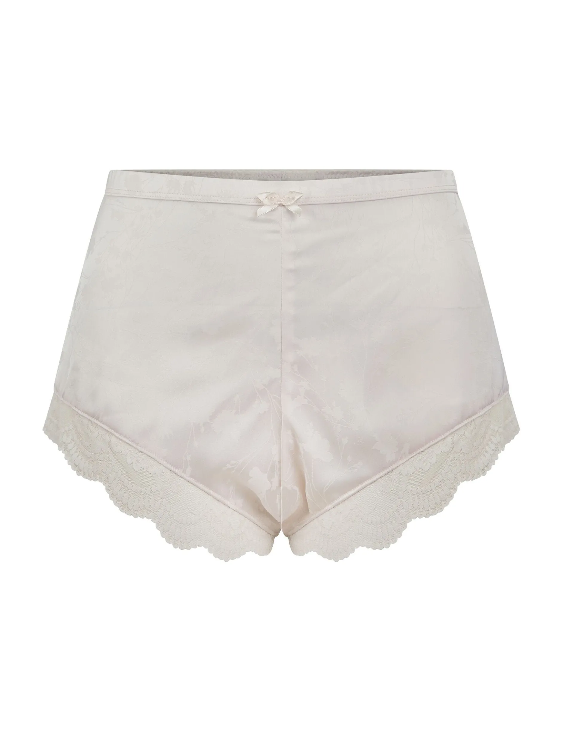 Schlafshorts mit strukturiertem Satin-Spitzenbesatz
