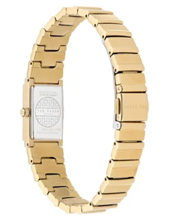 Schlanke Armbanduhr aus goldenem Edelstahl