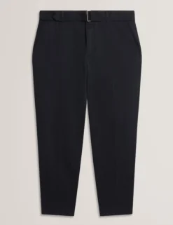 Schmal zulaufende Baumwollhose mit Gürtel