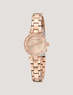 Schmuckbesetzte Armbanduhr aus Roségold