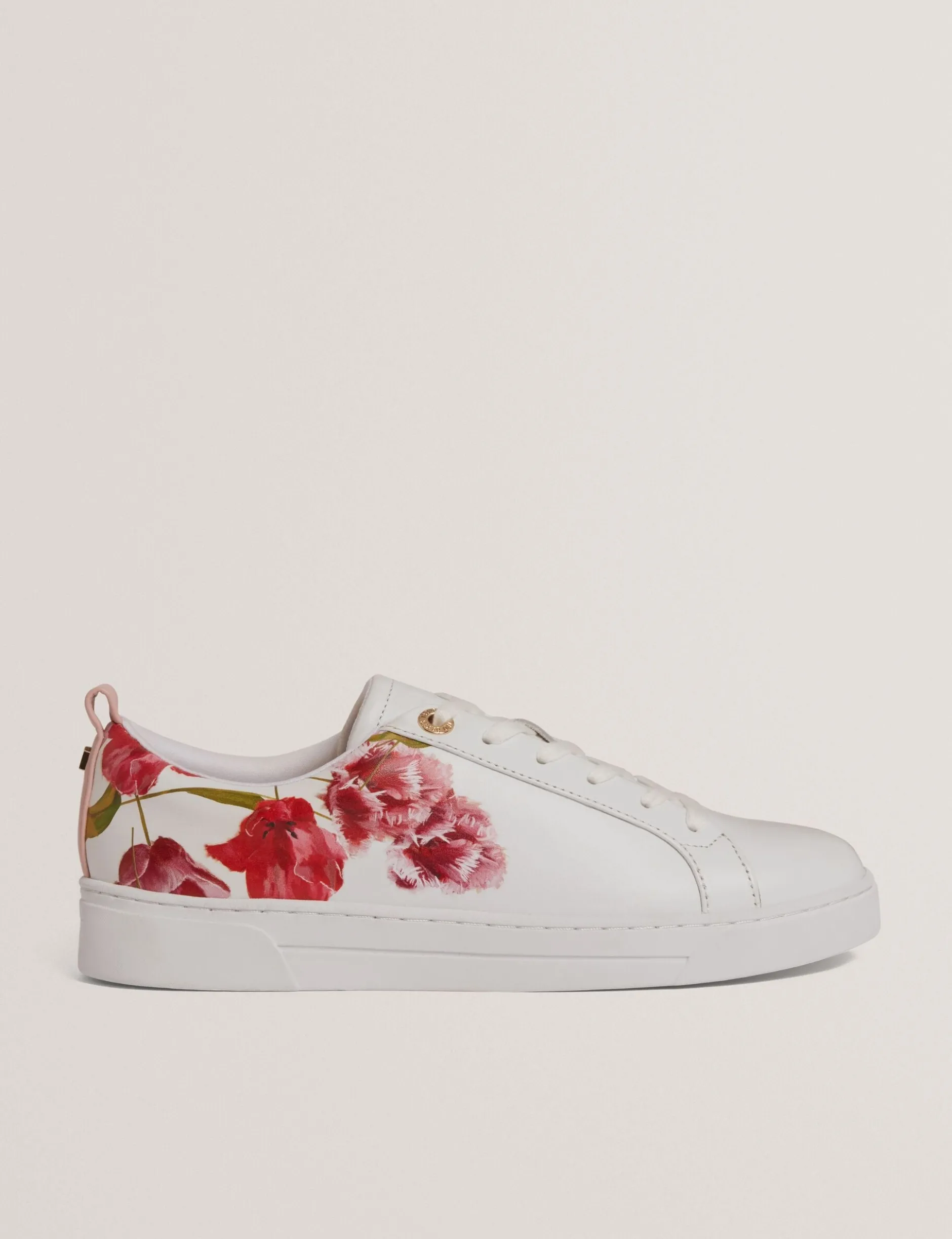 Schnürschuhe aus Leder mit floralem Muster