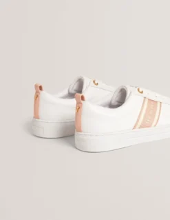 Schnürschuhe aus Leder mit Webstreifen