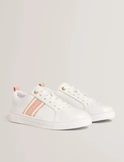 Schnürschuhe aus Leder mit Webstreifen