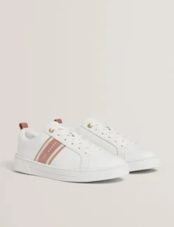 Schnürschuhe aus Leder mit Webstreifen