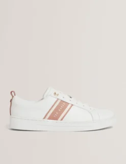 Schnürschuhe aus Leder mit Webstreifen