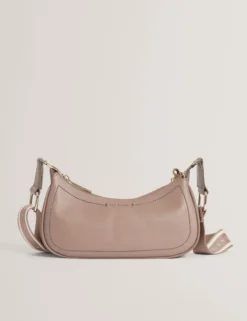 Schultertasche aus Leder mit Gurtband