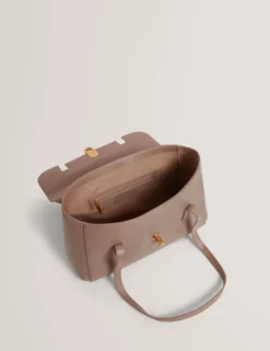Schultertasche aus Leder mit Drehverschluss im Baguette-Stil
