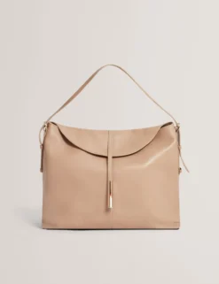 Schultertasche aus Leder mit Bar-Detail