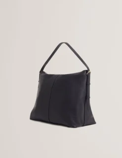 Schultertasche aus Leder mit Bar-Detail