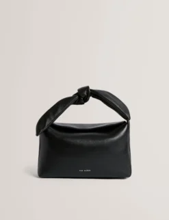 Schultertasche aus weichem Leder mit Schleife und Knoten