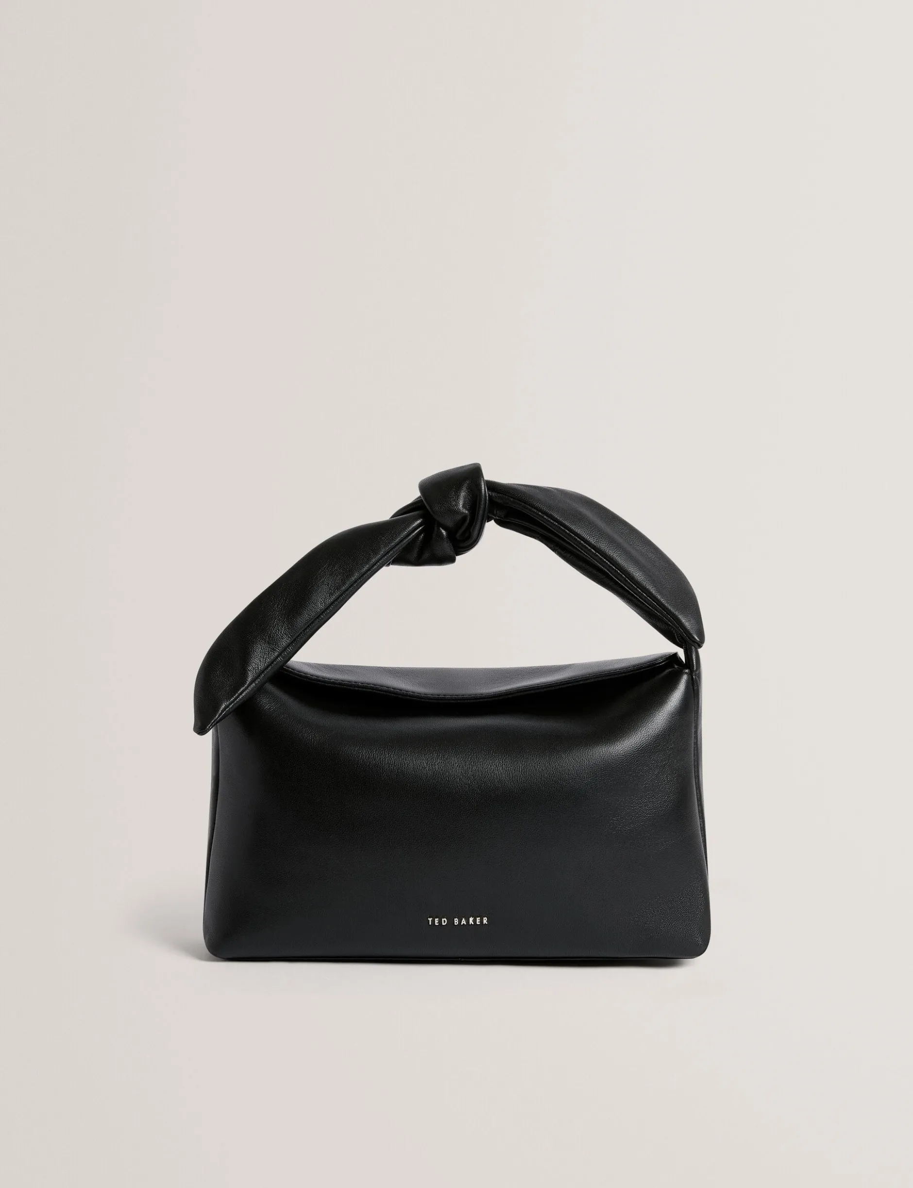 Schultertasche aus weichem Leder mit Schleife und Knoten