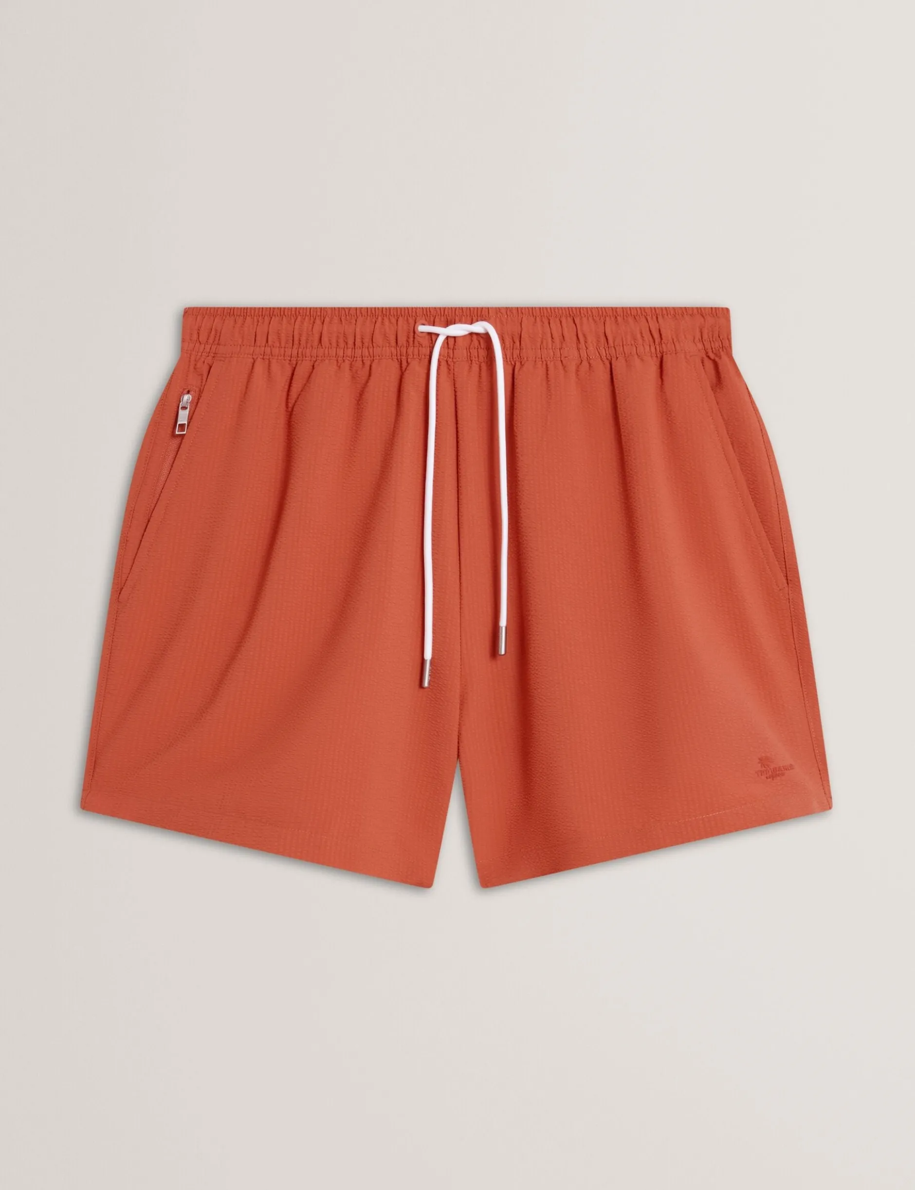 Seersucker-Badeshorts in mittlerer Länge