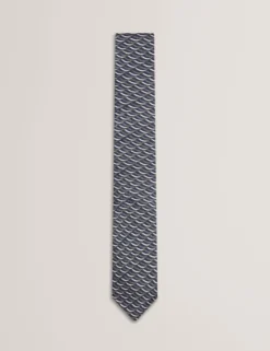 Seidenkrawatte mit geometrischem Wellenmuster