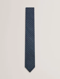 Seidenkrawatte mit Logo-Nadelstreifen