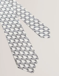 Seidenkrawatte mit Retro-Geometrie-Print