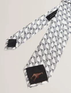 Seidenkrawatte mit Retro-Geometrie-Print
