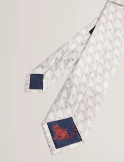 Seidenkrawatte mit Retro-Geometrie-Print