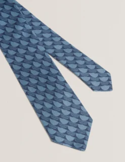 Seidenkrawatte mit Retro-Geometrie-Print