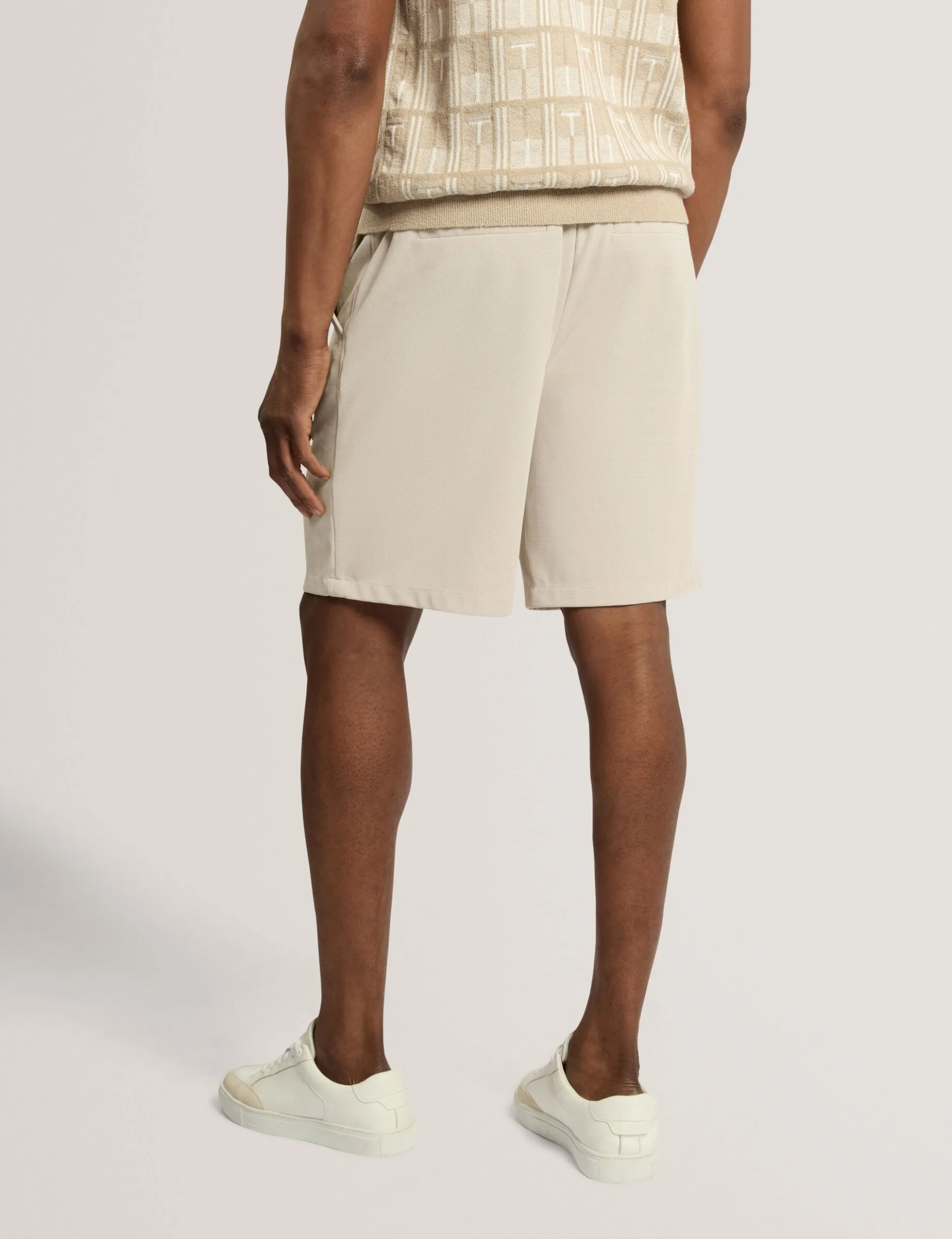 Shorts mit Waffelstruktur und geradem Bein