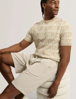 Shorts mit Waffelstruktur und geradem Bein