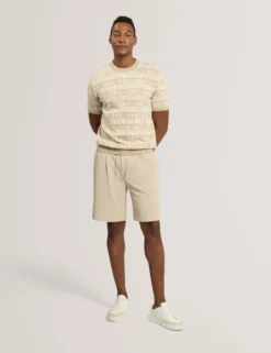 Shorts mit Waffelstruktur und geradem Bein