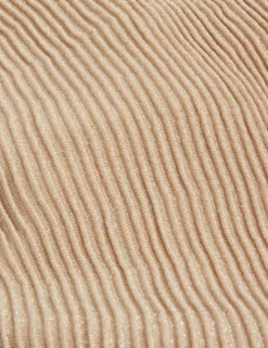 Skaterkleid aus metallisch schimmerndem Strick mit transparentem Einsatz