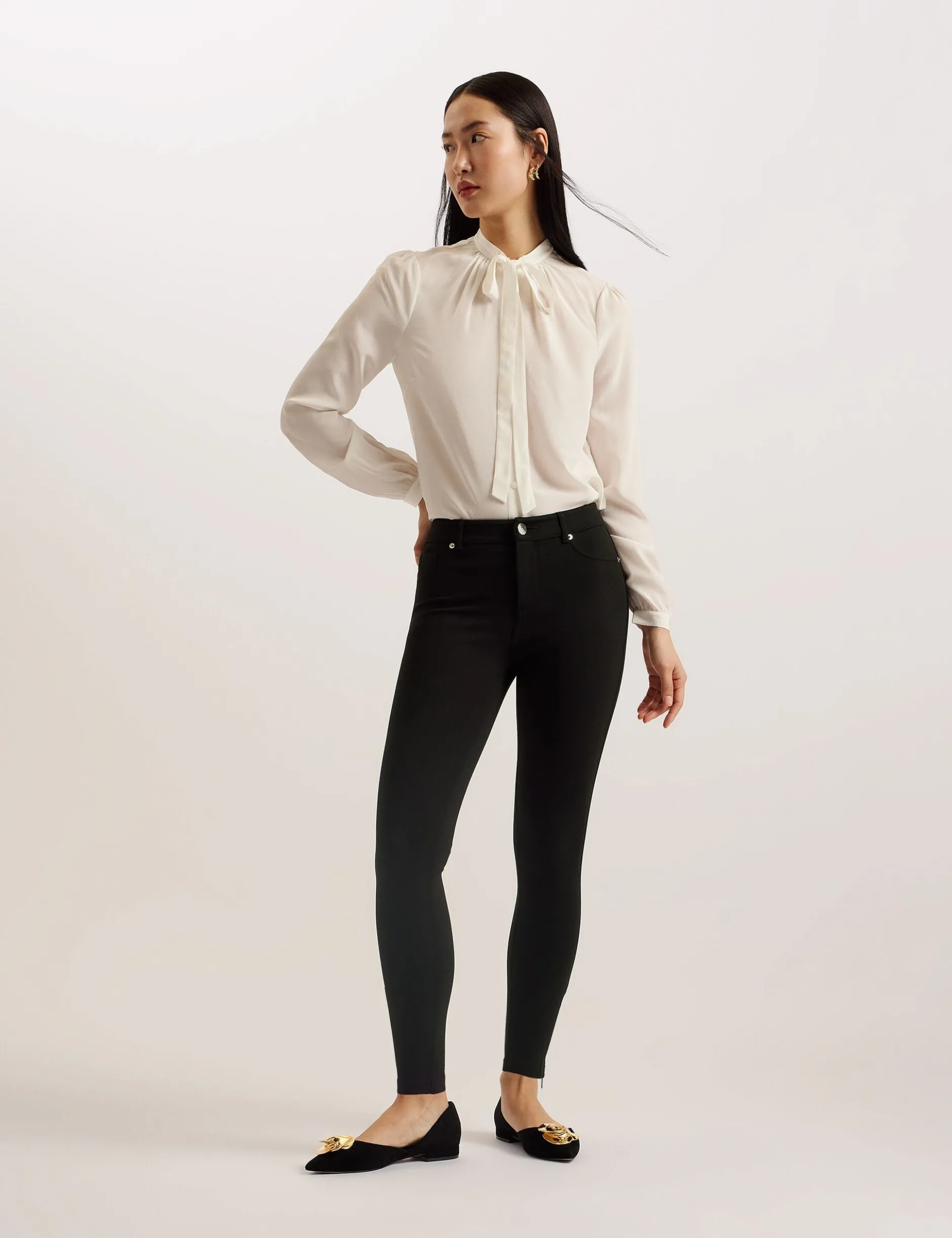 Skinny Fit Jeggings mit Reißverschlussbündchen