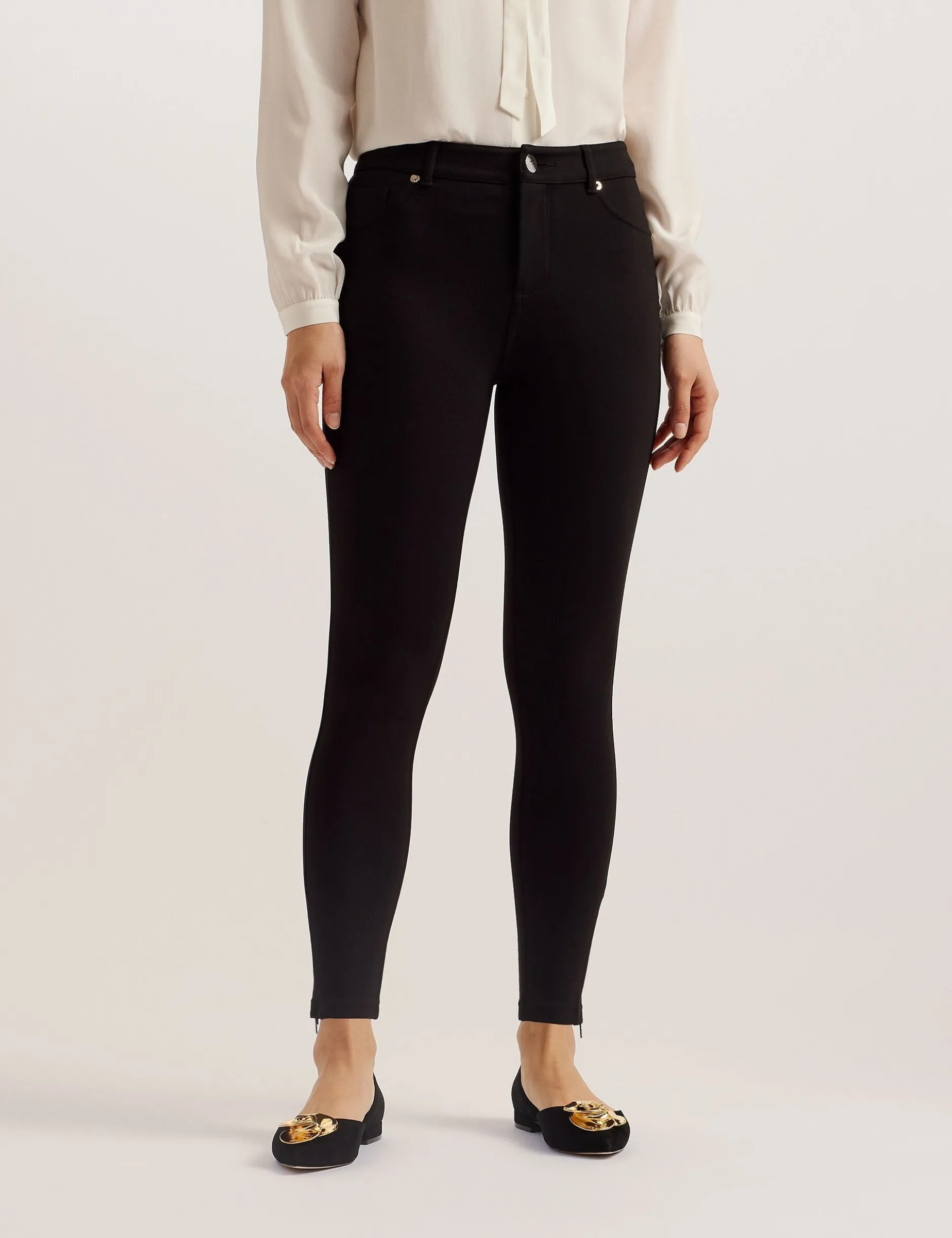 Skinny Fit Jeggings mit Reißverschlussbündchen