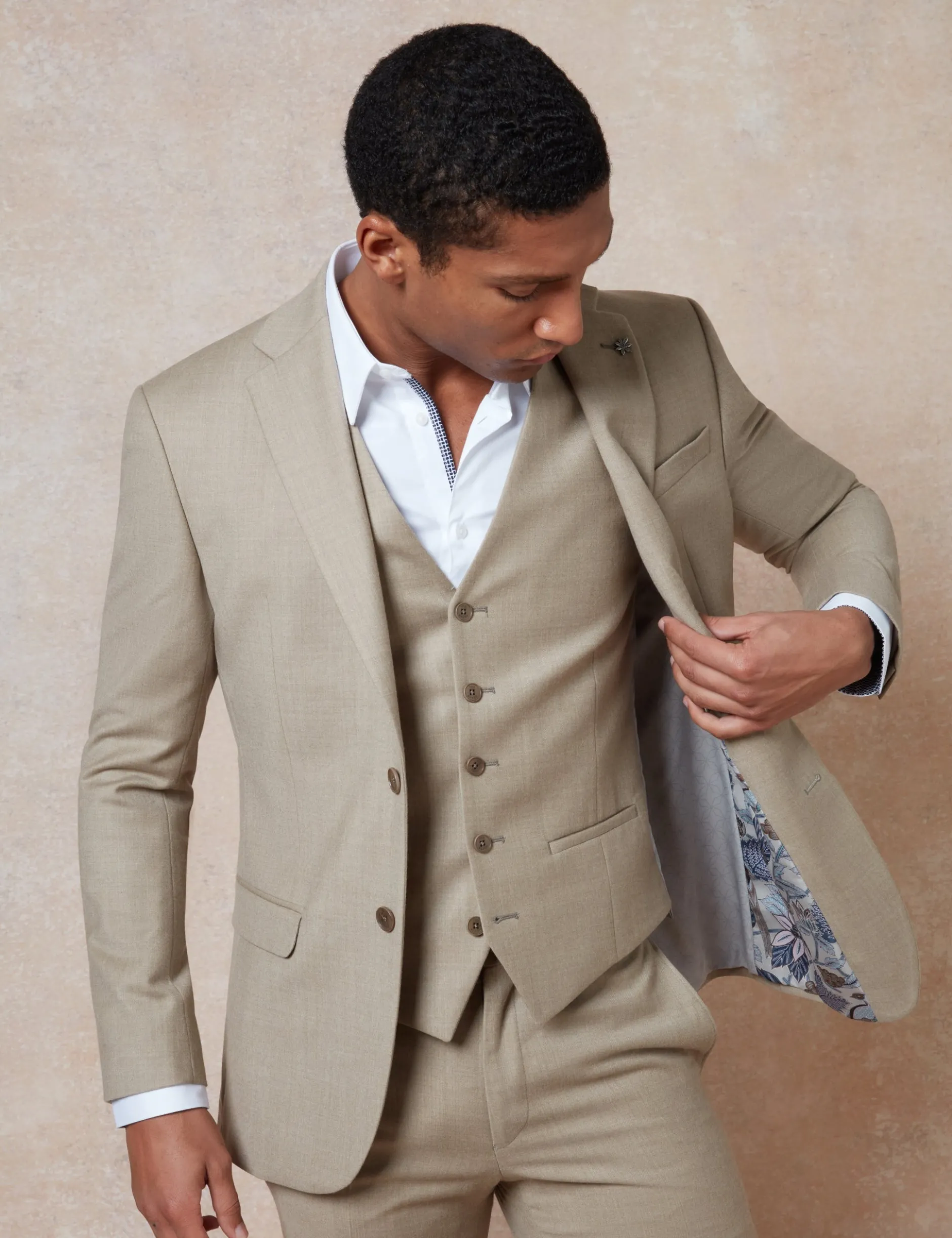 Slim-Fit-Anzugjacke aus Flanellwolle
