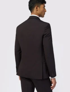 Slim-Fit-Anzugjacke aus pflaumenfarbenem Wollmischgewebe