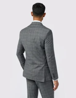 Slim-Fit-Anzugjacke mit strukturiertem Karomuster