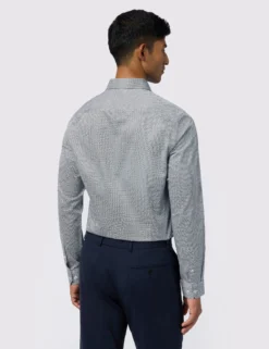Slim-Fit-Baumwollhemd mit Mikrogeometrischem Print