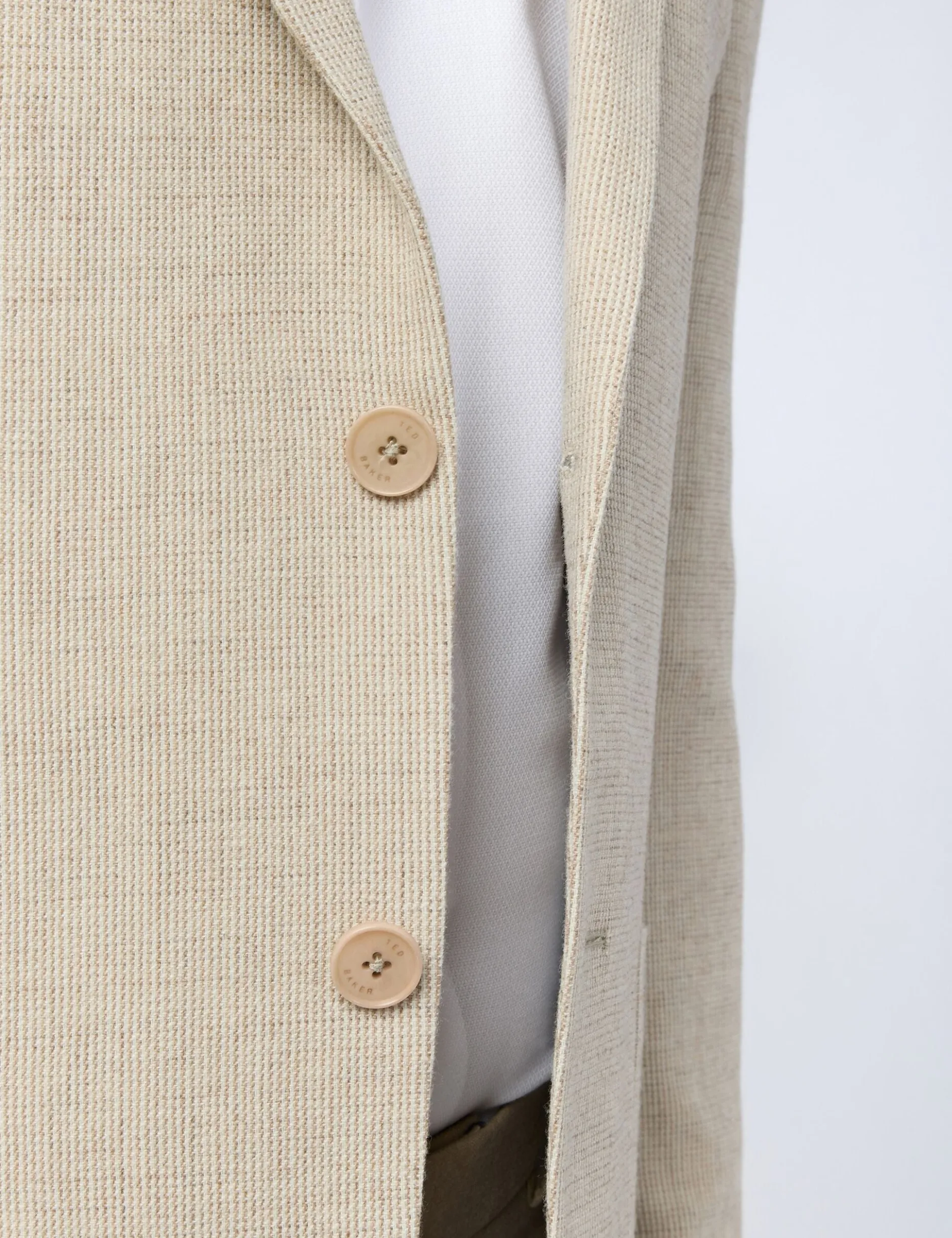 Slim-Fit-Blazer aus feinstem Wollmischgewebe mit Mikro-Karo-Muster